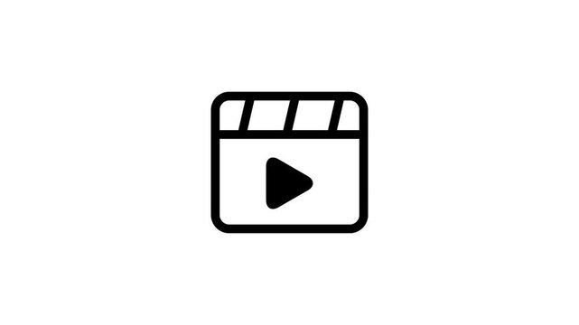 Black play button on white background minimalist modern u i u x