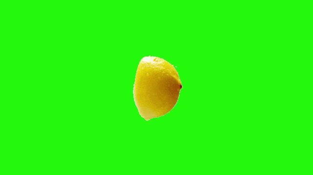 Fresh Lemon Animation Green Background Loop