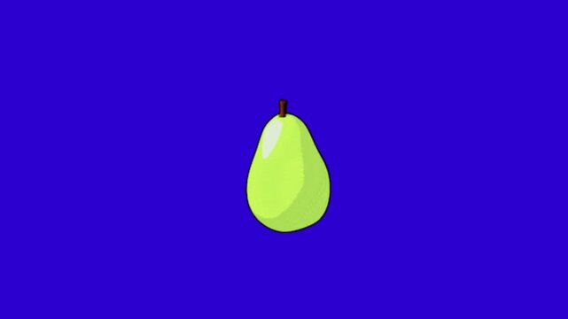 Animated Pear Blue Screen Chroma Key