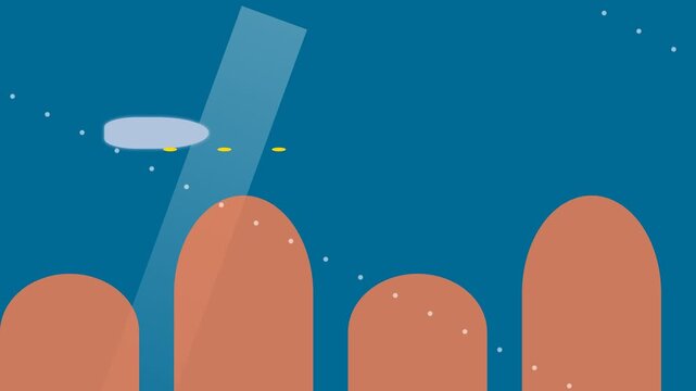 Abstract 2D Animation Featuring Floating Shapes and Geometric Pillars.