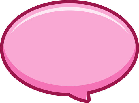 Pink Speech Bubble Vector Icon &ndash; Chat Message Communication Dialogue Symbol