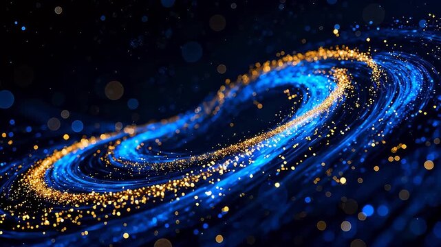 Abstract swirling lights in space