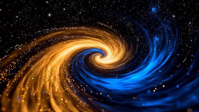 Galaxy spiral with stars