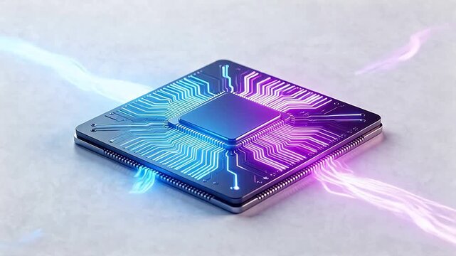 Microchip with glowing circuitry