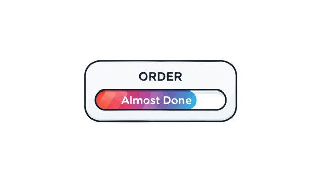 Minimalist Progress Bar with Almost Done Text for Order Status