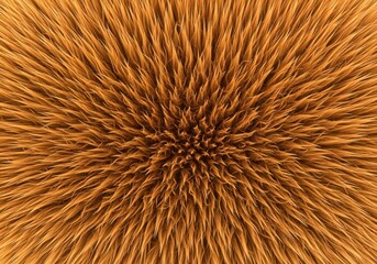 Fototapeta premium Macro closeup of a dense, spiky, goldenbrown natural texture, resembling fur or plant bristles