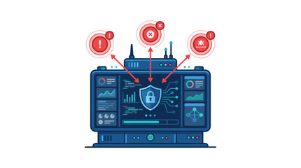 Cybersecurity Network Security System with Alerts and Data Analysis © Ketik