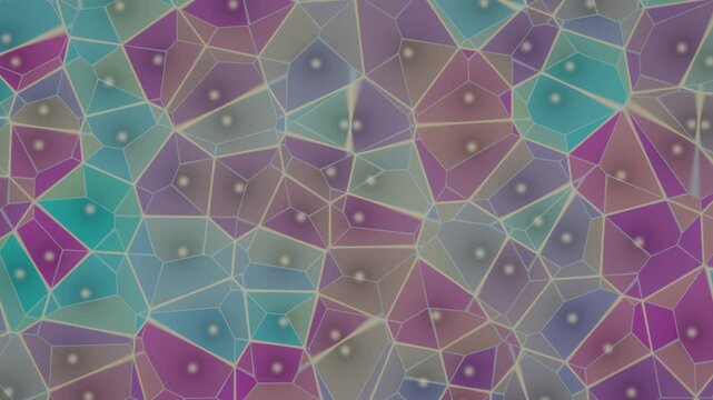 Abstract Fluid Gradient Voronoi Pattern with Pulsating Geometric Cells