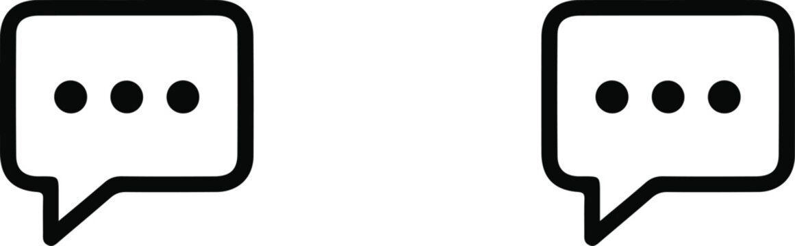 simple black chat icons for website or app