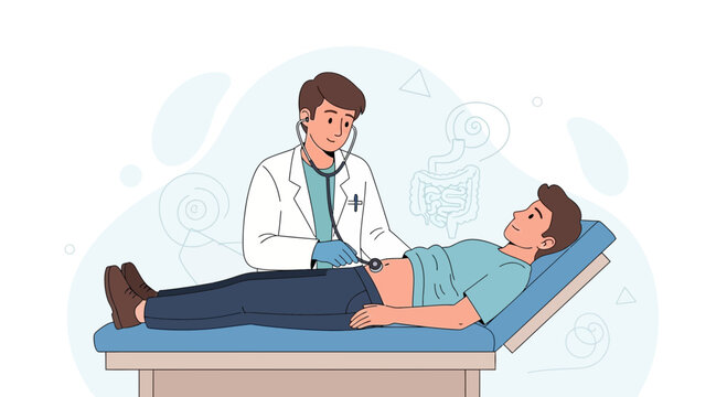 Doctor Examines Patient with Stethoscope, Medical Check-up and Healthcare Concept