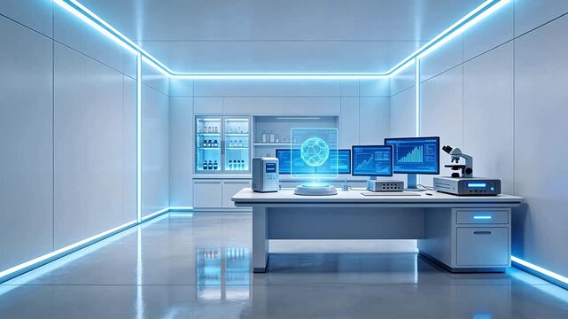 Futuristic laboratory with advanced equipment