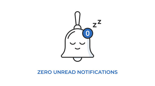 Sleeping Bell Icon Representing Zero Unread Notifications