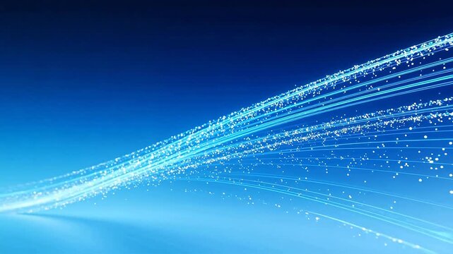 Abstract blue light beams with particles