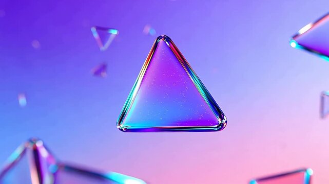 Abstract glowing triangular shapes