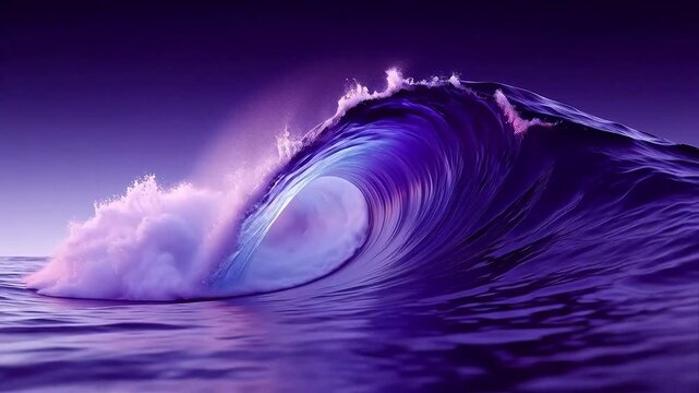 Purple ocean wave curling