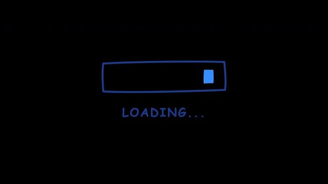 Loading bar doodle Sketch Pencil Blue Drawing Interface Progress Animation Loop 4K