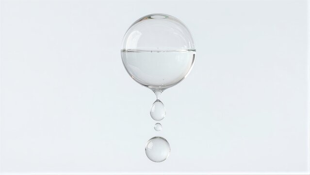 A single drop suspended mid-air, creating perfect ripples on a calm water surface.