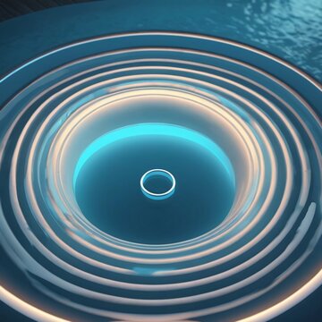 Concentric rings settling downward concept