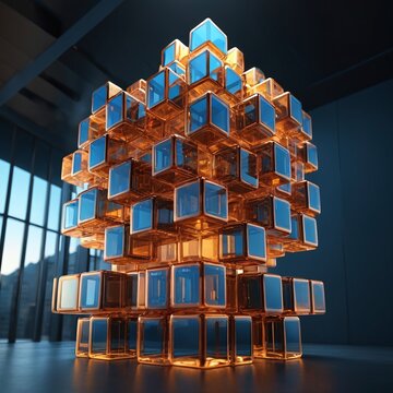 Modular tower of interlocking blocks concept