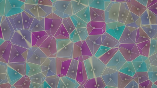 Fluid Geometric Abstract Pattern with Shifting Gradients and Luminous Cells