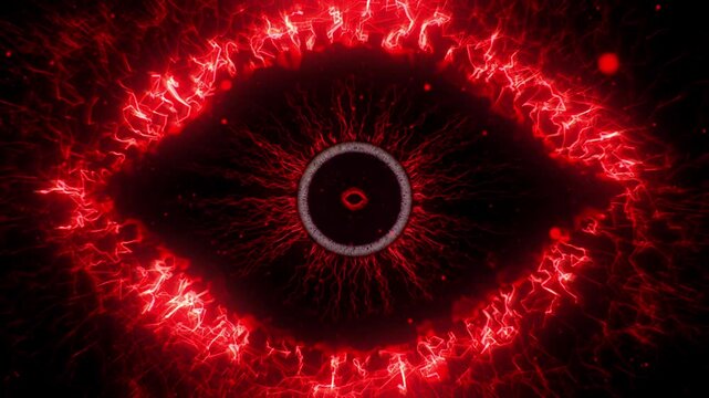 Red Cyber Eye Reactor Neural Network Background