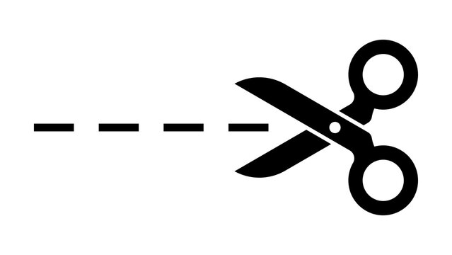 Scissor with Cut Lines
