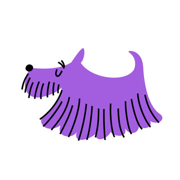 Childish Style Dog Illustration. Vector Cute Puppy Character. Doodle Funny Pet. Abstract Linear Animal Cartoon Sketch for Kids' Designs, Prints, and Trendy Sticker Collections.