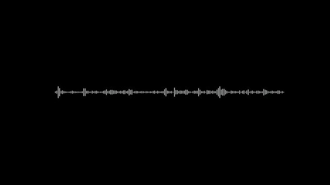 modern sound wave animation, with horizontal audio spectrum lines for podcast and streaming black background, 4k video