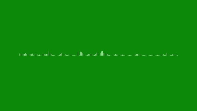 modern sound wave animation, with horizontal audio spectrum lines for podcast and streaming green background, 4k video