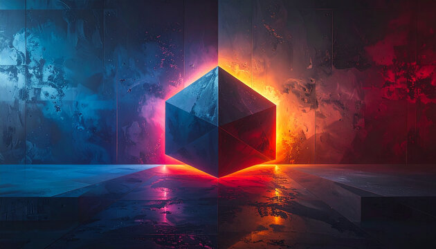 Geometric shape illuminated abstract