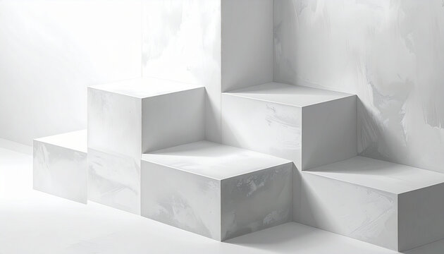Geometric white platform stage
