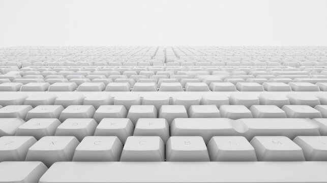 Monochrome computer keyboard perspective view for technology concepts