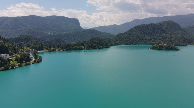 Exploring bled lake and the island in slovenia during summer