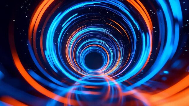 Colorful Light Tunnel in Space