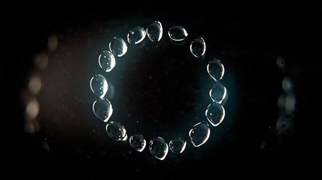 Water droplets circle animation loding gif