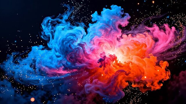 Colorful cosmic nebula with stars