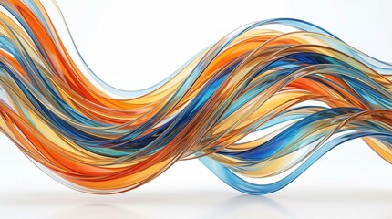 Fototapeta premium Warm and cool waves entwine in motion.