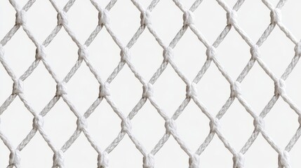 Fototapeta premium White Rope Net Pattern with Diamond Knots on a Bright Background