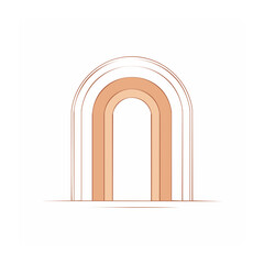 Fototapeta premium Minimalist illustration of an arched doorway