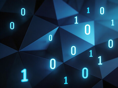 Binary numbers on geometric background