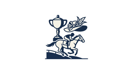 Obraz premium Horse Racing Trophy and Jockey Icon