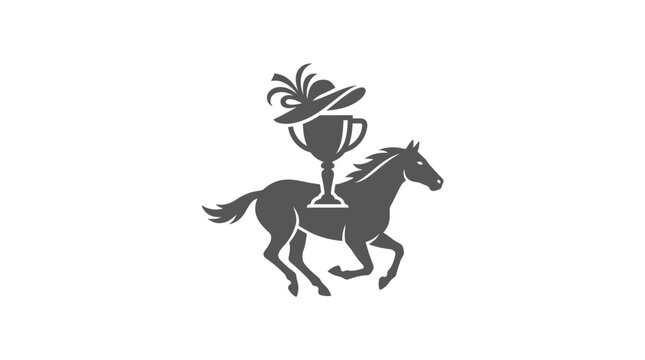 Horse Racing Trophy Icon - Equestrian Sport Symbol