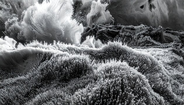 Scanning Electron Micrograph of Cilia and Microvilli on a Cell Surface.