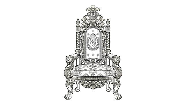 Ornate Lion Throne Chair.