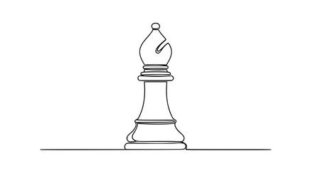 Minimalist Chess Bishop Line Drawing © Ellaut