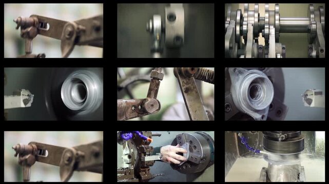 Metalworking and CNC Production Line Multi Display Video Layout - 4K
