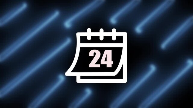 Minimalist black line calendar icon vector showing day 24 on a isolated white background for business schedule and deadline reminder template