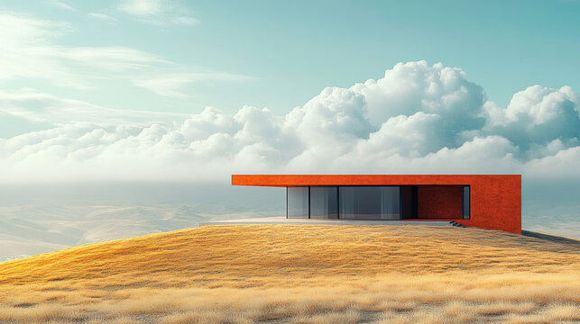 Orange buildings on the hillside