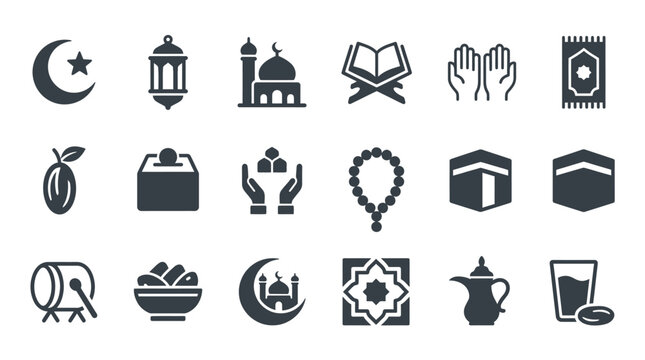 Islamic Symbols and Icons Collection.