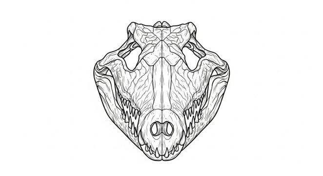 Anatomical Diagram of a Skull Base View